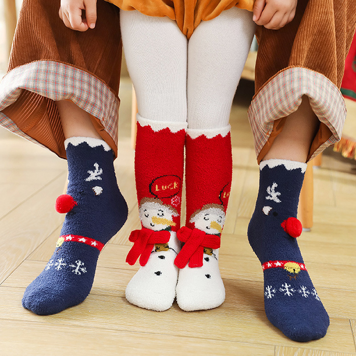 Fleece Christmas Sock  Christmas Fluffy Socks  Merry Christmas Socks 